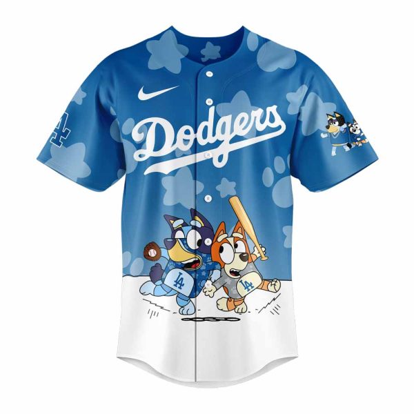 Bluey & Bingo Dodgers Baseball Jersey - Kids' Fun Sports Shirt