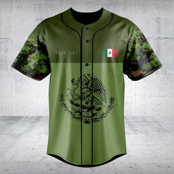 Mexican Pride Camouflage Jersey - Stylish Military Green T-Shirt With Eagle Emblem