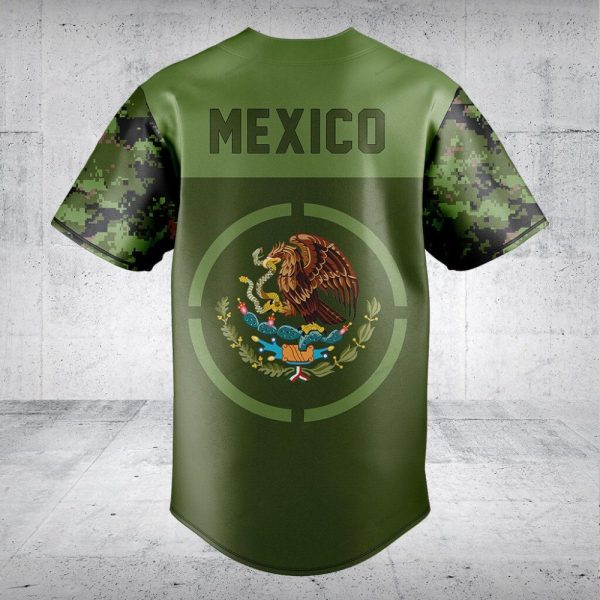 Mexican Pride Camouflage Jersey - Stylish Military Green T-Shirt With Eagle Emblem
