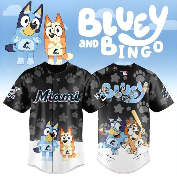 Bluey & Bingo Miami Baseball Jersey - Kids Cartoon Fan Apparel Gift