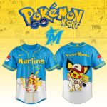 Custom Pokémon Night Marlins Jersey – Pikachu Baseball Design , Personalized Name