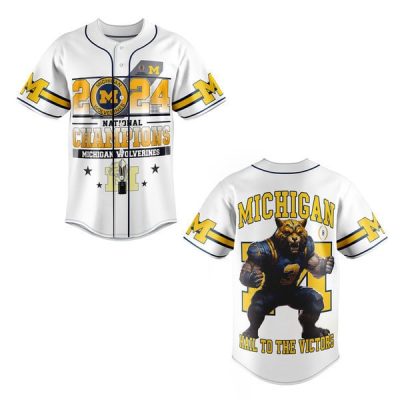 2024 Michigan Wolverines National Champions Baseball Jersey - Go Blue Spirit Wear