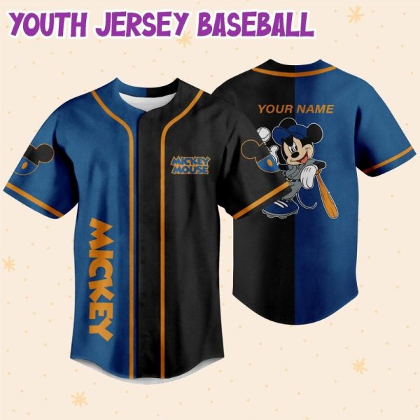 Customizable Mickey Mouse Baseball Jersey For Kids, Youth & Adults - Add Name & Number!