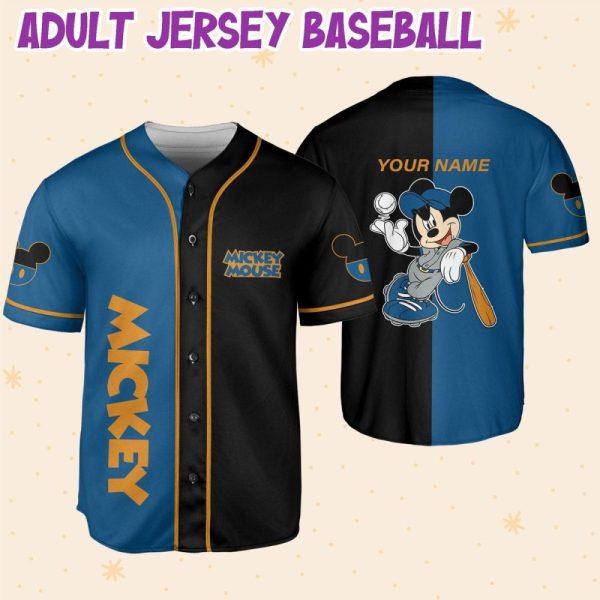 Customizable Mickey Mouse Baseball Jersey For Kids, Youth & Adults - Add Name & Number!
