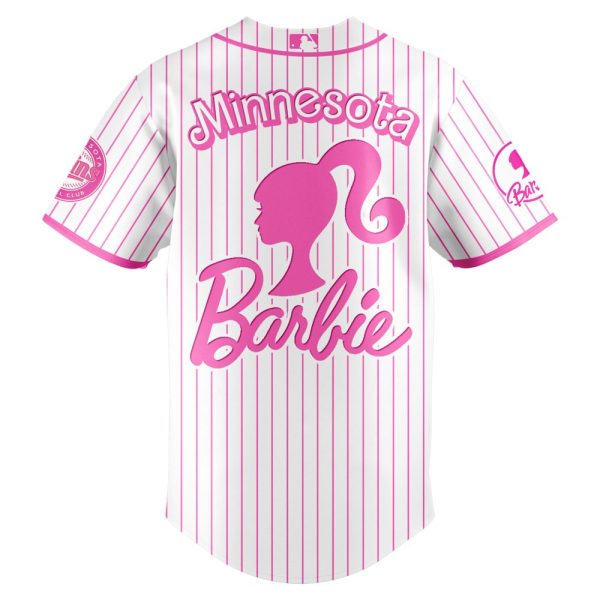 Limited Edition Barbie Night Game Jersey - Minnesota Twins Pink Stripes - Official Merchandise