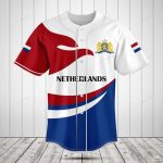 Netherlands Baseball Jersey - Stylish Red, White & Blue Sportswear For Fans
