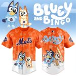 Bluey & Bingo Mets Kids' Jersey - Fun Cartoon Baseball Shirt For Fans