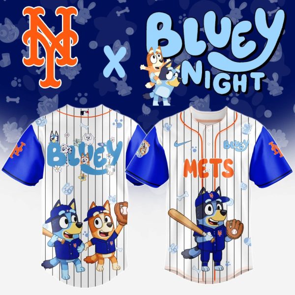Limited Edition Mets X Bluey Kids' Baseball Jersey - Perfect For Young Fans!