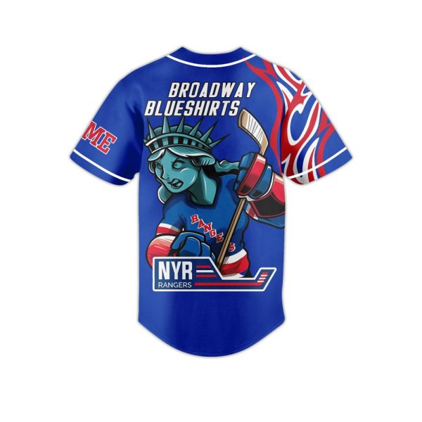 Custom New York Rangers Jersey - Personalize Your Name - Broadway Blue Edition