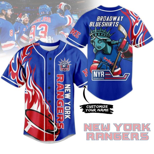 Custom New York Rangers Jersey - Personalize Your Name - Broadway Blue Edition