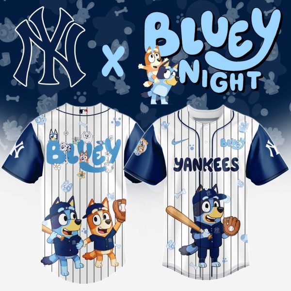 Limited Edition Bluey X Yankees Kids Jersey – Playful Mlb Style For Little Fans