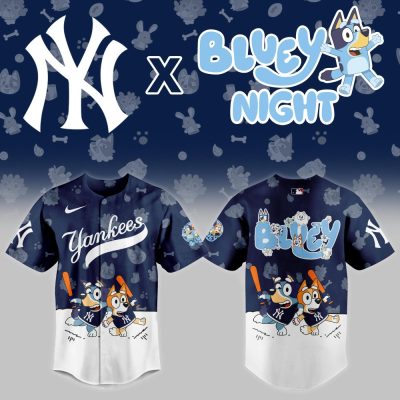 Limited Edition Yankees X Bluey Night Baseball Jersey - Perfect For Fans & Collectors!