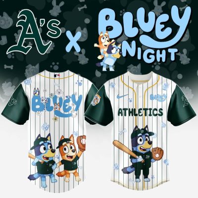 A'S X Bluey Night Kids' Baseball Jersey - Limited Edition Playful Design