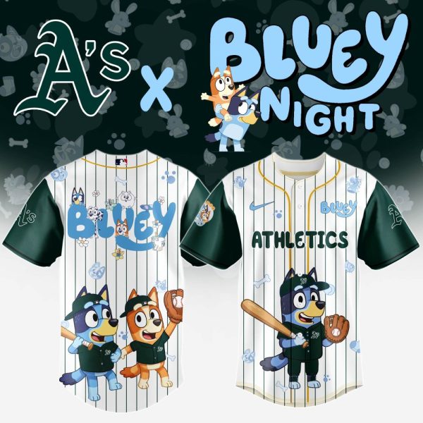 A'S X Bluey Night Kids' Baseball Jersey - Limited Edition Playful Design