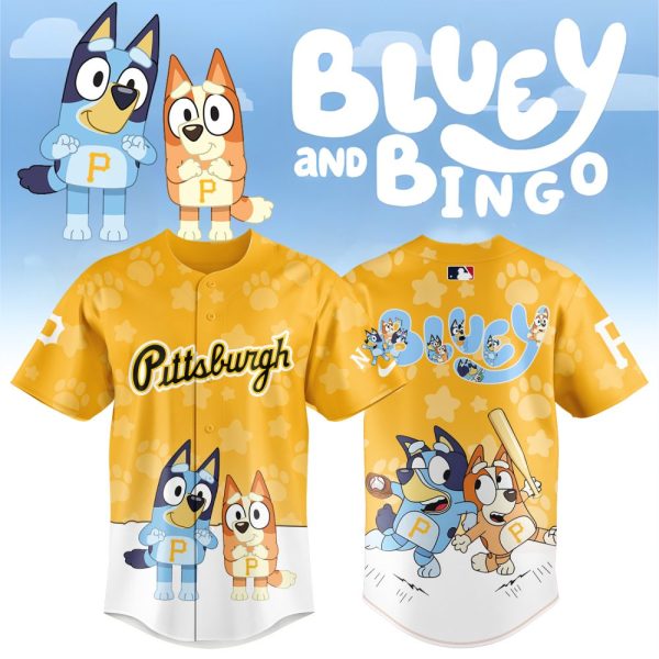 Bluey & Bingo Pittsburgh Baseball Jersey - Cute Cartoon Fan Gear For Kids & Adults