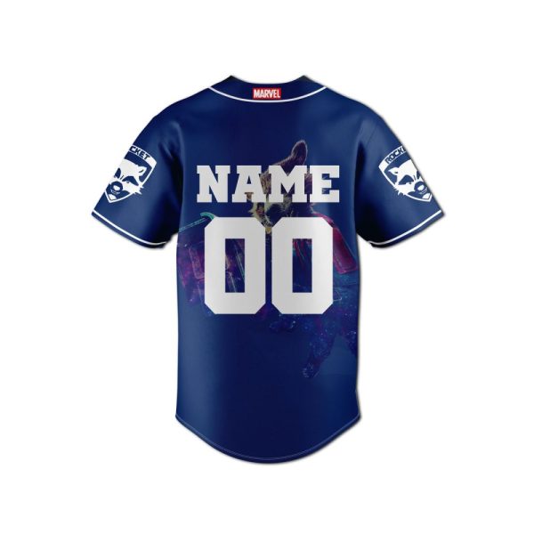Marvel Rocket Raccoon Baseball Jersey - Limited Edition Navy Blue Sportswear