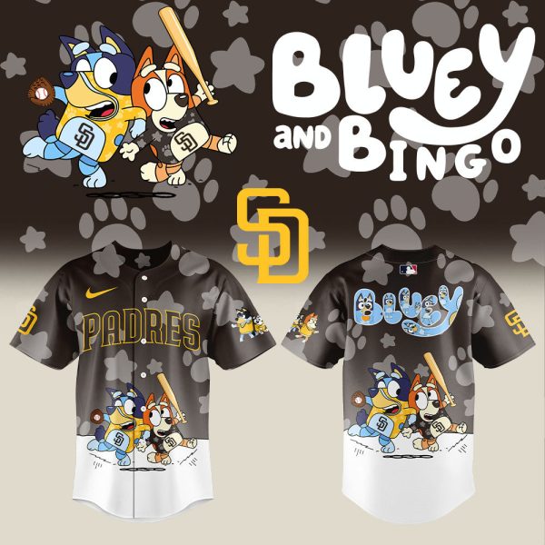 Bluey & Bingo Padres Baseball Jersey - Fun Sports Apparel For Kids & Fans