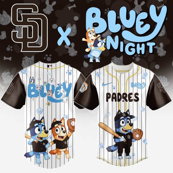 Exclusive Bluey X Padres Baseball Jersey - Limited Edition Kids Sportswear