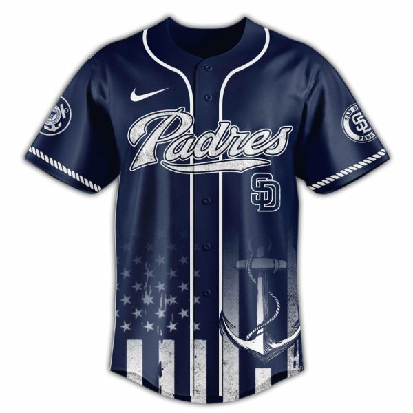 U.S. Coast Guard Padres Jersey - Navy Blue, Patriotic Design For Fans