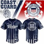U.S. Coast Guard Padres Jersey - Navy Blue, Patriotic Design For Fans
