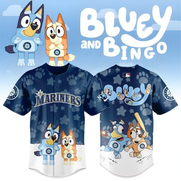 Bluey & Bingo Mariners Jersey - Cute Kids Baseball Shirt Gift - Limited Edition