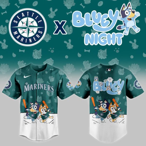 Limited Edition Seattle Mariners X Bluey Night Baseball Jersey - Kids & Adults