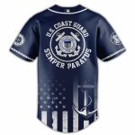 Mariners Coast Guard Baseball Jersey - Navy Blue, Patriotic Design, Unisex