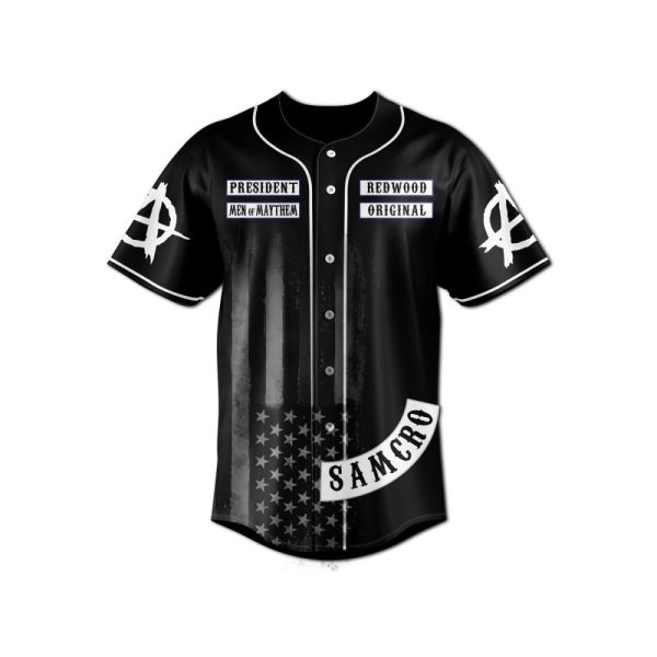 Sons Of Anarchy Customizable Baseball Jersey - Samcro Style Shirt For Fans