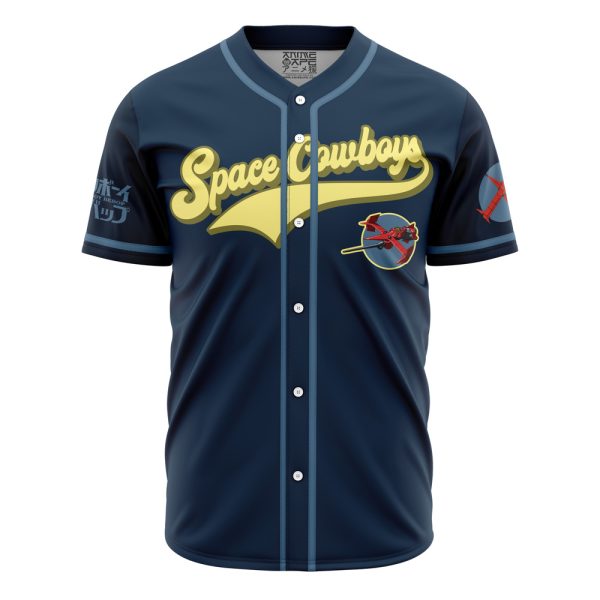 Space Cowboys Anime Baseball Jersey - Stylish Navy Blue Shirt For Fans