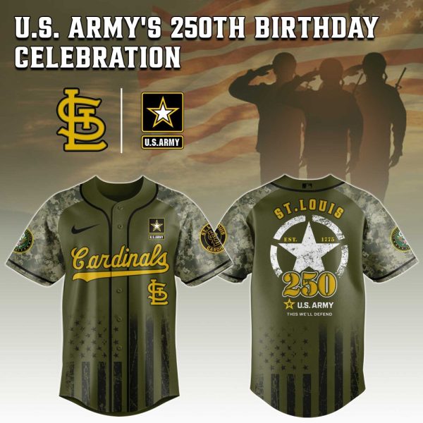 Limited Edition St. Louis Cardinals U.S. Army 250Th Anniversary Jersey