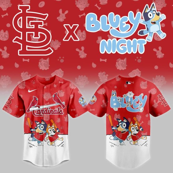 Limited Edition St. Louis Cardinals X Bluey Night Jersey – Perfect Gift For Fans & Kids!