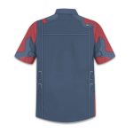 Stylish Blue & Red Baseball Jersey With Gold Emblem – Perfect For Fans & Casual Wear