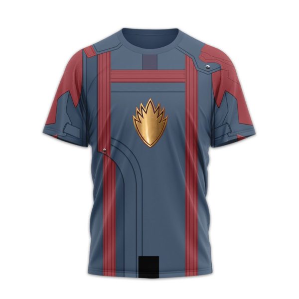 Stylish Blue & Red Baseball Jersey With Gold Emblem – Perfect For Fans & Casual Wear