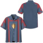 Stylish Blue & Red Baseball Jersey With Gold Emblem – Perfect For Fans & Casual Wear