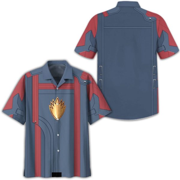 Stylish Blue & Red Baseball Jersey With Gold Emblem – Perfect For Fans & Casual Wear