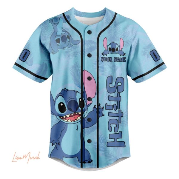 Custom Stitch Baseball Jersey - Personalize With Name & Number - Cute Blue Spirit Animal Design