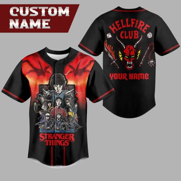 Custom Stranger Things Hellfire Club T-Shirt – Personalized Name, Unique Design!