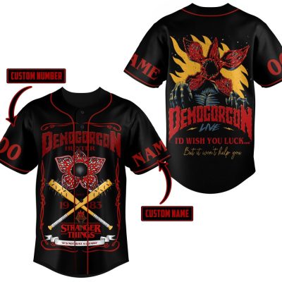 Custom Stranger Things Demogorgon Baseball Jersey – Personalize Name & Number
