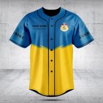 Customizable Sweden Baseball Jersey – Personalized Name & Number – Stylish Blue & Yellow Design