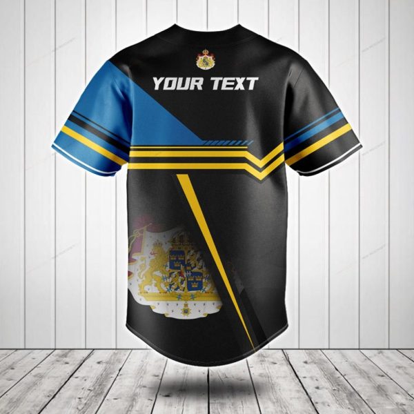 Sweden Flag Baseball Jersey - Stylish Blue & Yellow Sports Shirt For Fans