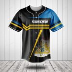 Sweden Flag Baseball Jersey - Stylish Blue & Yellow Sports Shirt For Fans