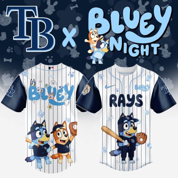 Exclusive Bluey X Tb Rays Kids' Baseball Jersey - Limited Edition Fun!