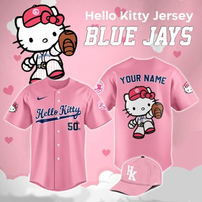 Custom Hello Kitty Blue Jays Jersey - Pink Baseball Fan Gear