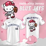 Limited Edition Hello Kitty Blue Jays Jersey - Cute Baseball Fan Gear!