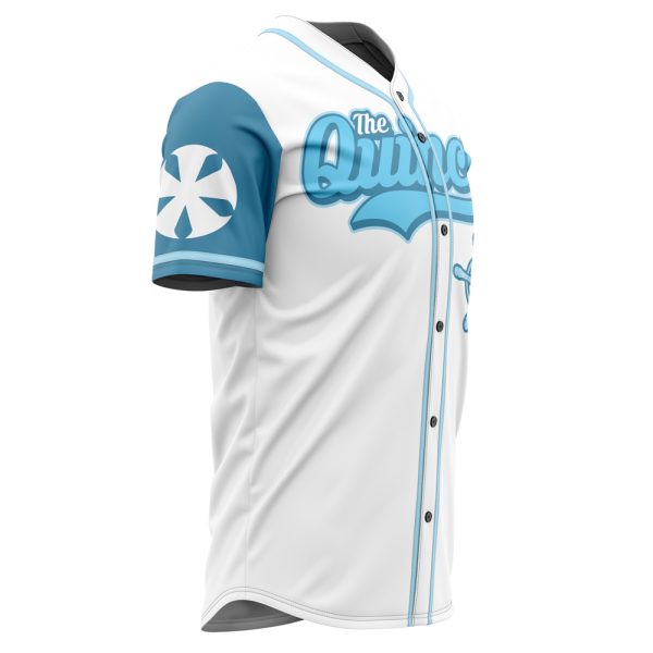 Customizable Quincy Baseball Jersey - Stylish White & Blue Design - Perfect For Sports Fans!