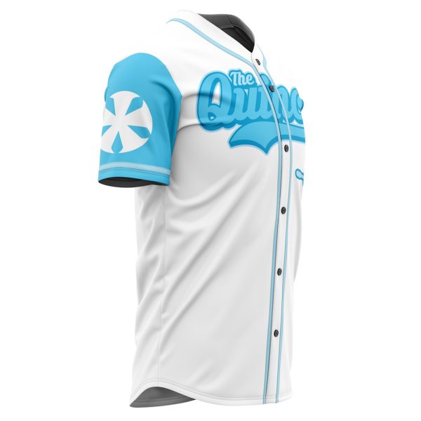 Stylish Quincy Baseball Jersey - White & Blue , Perfect Gift For Anime Fans