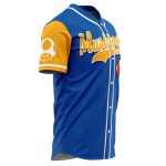 Retro Blue Mushroom Kingdom Baseball Jersey – Fun Gamer Apparel With Iconic Design