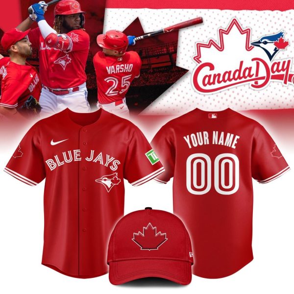 Custom Red Blue Jays Jersey & Hat Set - Celebrate Canada Day In Style!