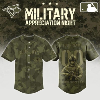 Custom Blue Jays Military Camo Jersey - Personalized For Armed Forces Day