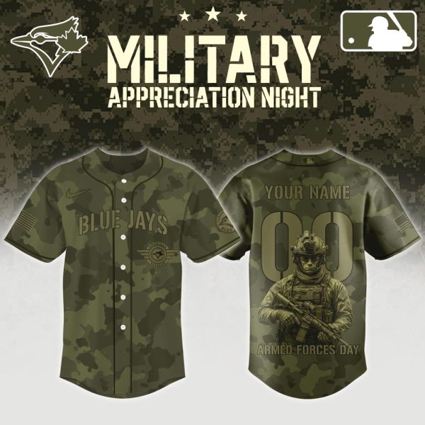 Custom Blue Jays Military Camo Jersey - Personalized For Armed Forces Day